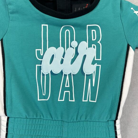 Jordan Little Kids 18M One Piece Air Bubble Jumpsuit Teal Snap Close - Picture 4 of 14